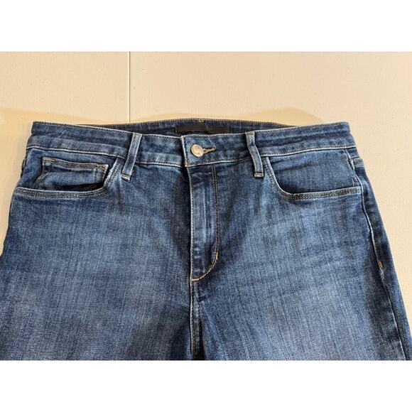 Joe's Jeans The Icon midrise skinny crop blue stretch denim cuffed raw hem Sz 30 - Picture 5 of 10